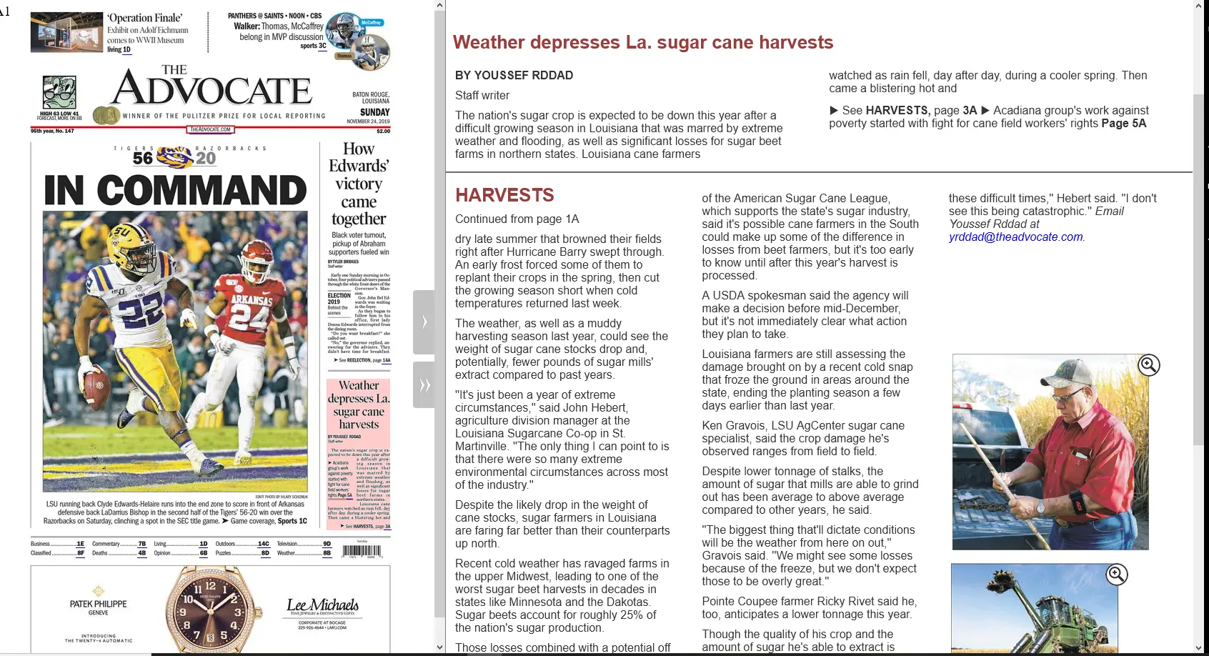 Weather depresses sugarcane harvest; farmers say ‘not catastrophic