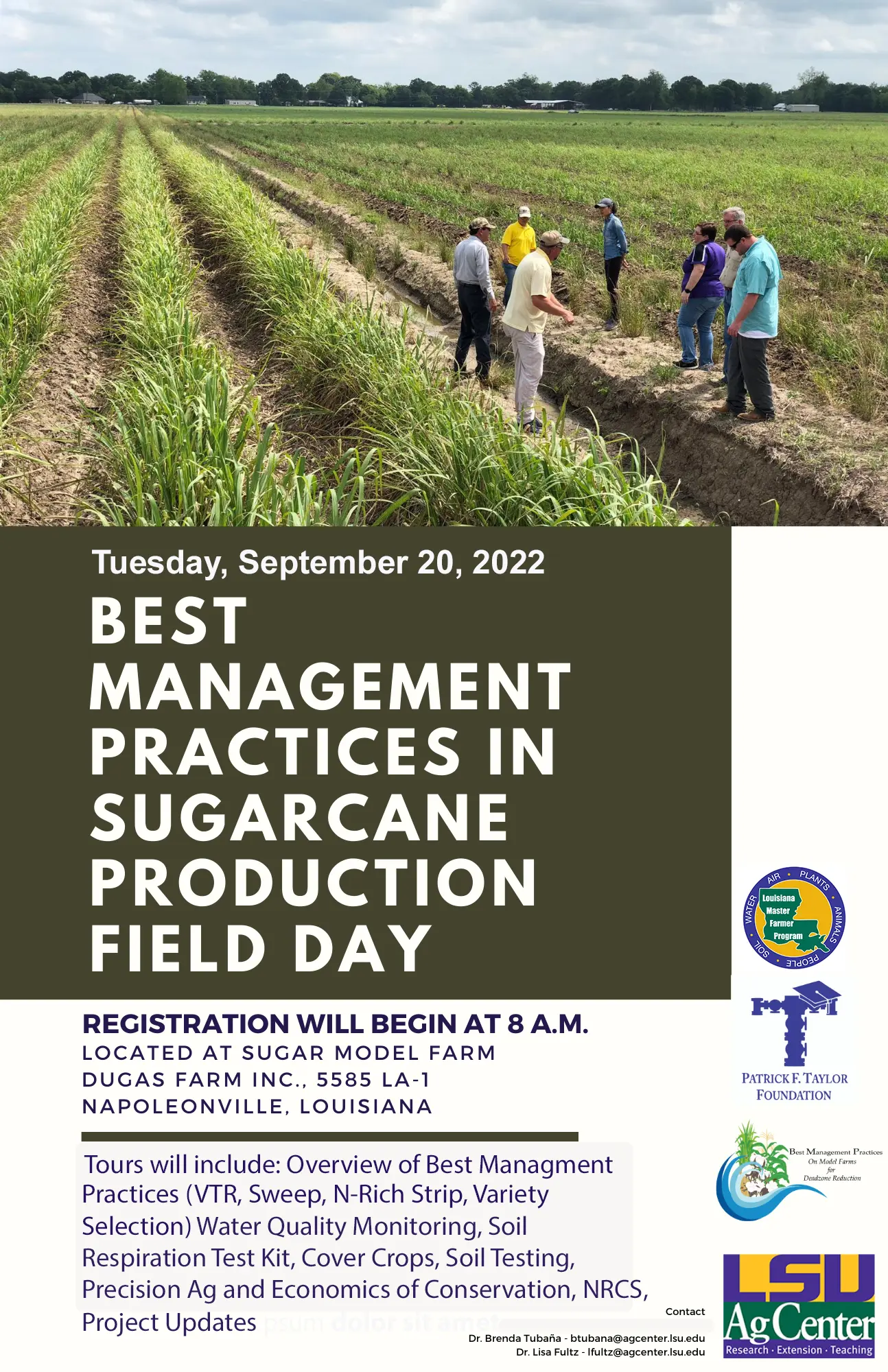 Best Management Practices in Sugarcane Production Field Day set for Sept. 20